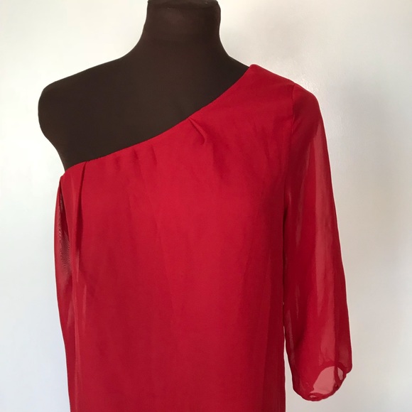 TOBI  One Shoulder Dress Size S   Red   081 - Picture 2 of 6